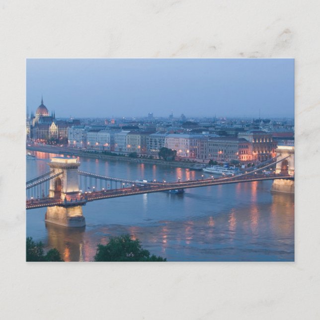 Postal HUNGRÍA, Budapest: Puente de Szechenyi (Cadena), 3 (Anverso)