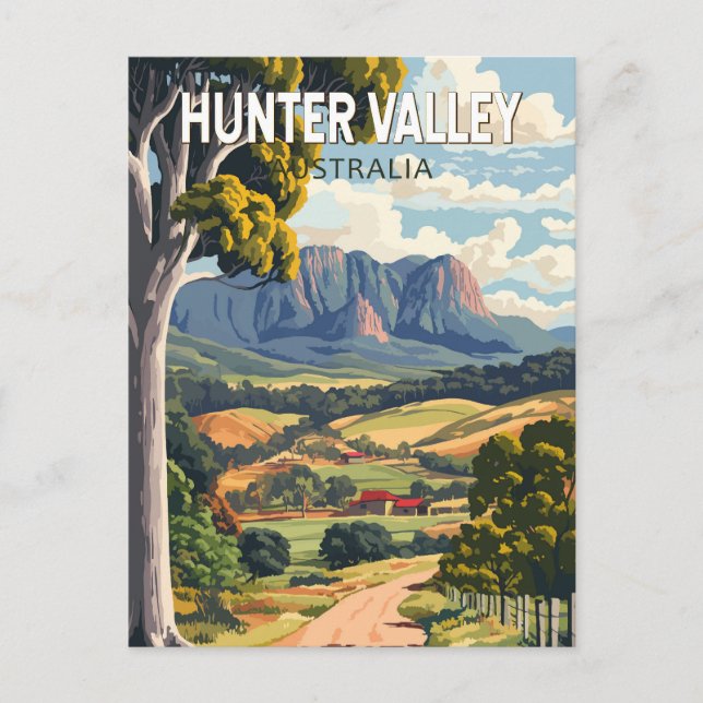 Postal Hunter Valley Australia Viaje al arte (Anverso)