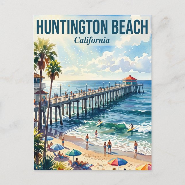 Postal Huntington Beach EE. UU. (Anverso)