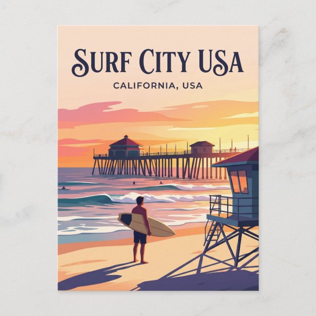 Postal Huntington Beach EE. UU. (Anverso)