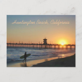 Postal Huntington Beach en Sunset Postcard