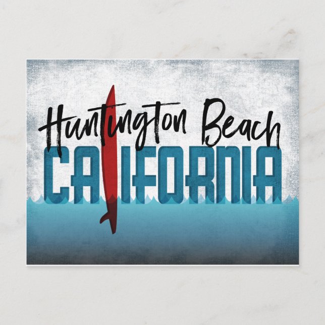 Postal Huntington Beach Postcard California Surfboard (Anverso)