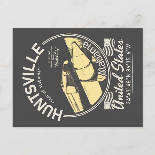 POSTAL HUNTSVILLE CITY ALABAMA - ESPACIO DE COHETES (Anverso)