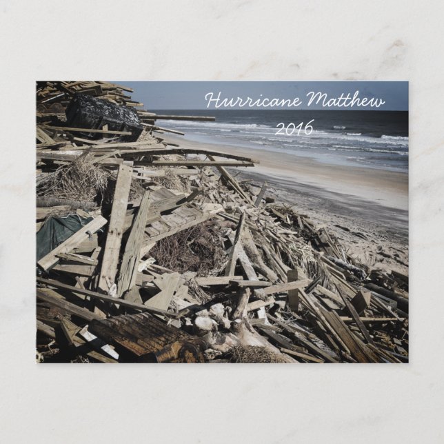 Postal Huracán Matthew 2016 Costa de la playa de Florida (Anverso)