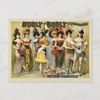 Postal Hurly-Burly Extravaganza y vaudeville vintage
