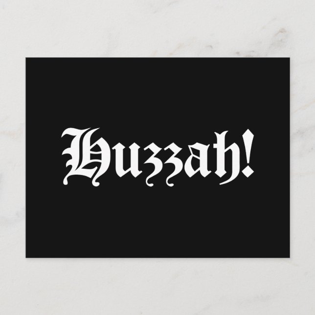 Postal ¡Hurra! {Tipografía Medieval} (Anverso)