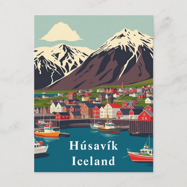 Postal Húsavík, Islandia Boats Art (Anverso)