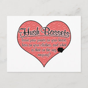 Postal Hush Basset Paw Imprime Humor De Perro
