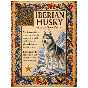 Postal Husky Siberiano, Arte Medieval Bestiario