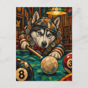 Postal Husky Siberiano, Mosaico Geométrico