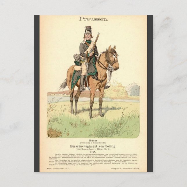 Postal Hussar prusiano (Anverso)
