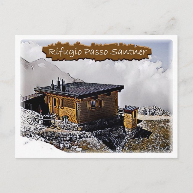 Postal Hut alpino Passo Santner - Dolomiti - (Anverso)