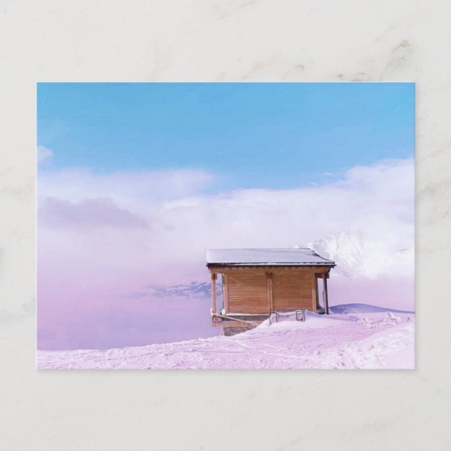 Postal Hut de Montaña de Nieve Francesa (Anverso)