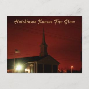 Postal Hutchinson Kansas Fire Glow Post Card