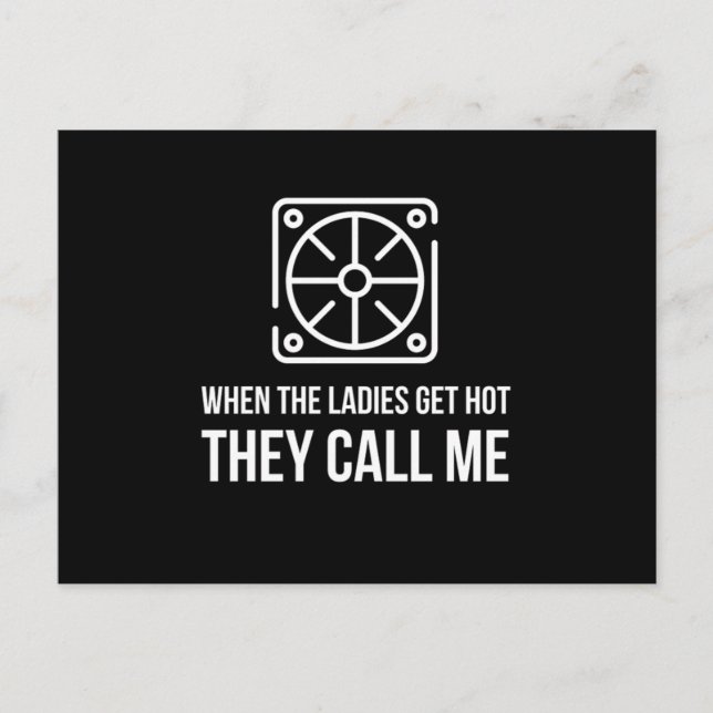 Postal Hvac Es Gracioso Cuando Las Damas Se Calientan Me  (Anverso)