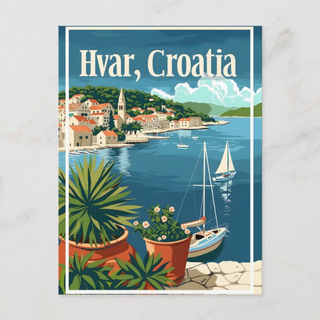Postal Hvar Croacia (Anverso)