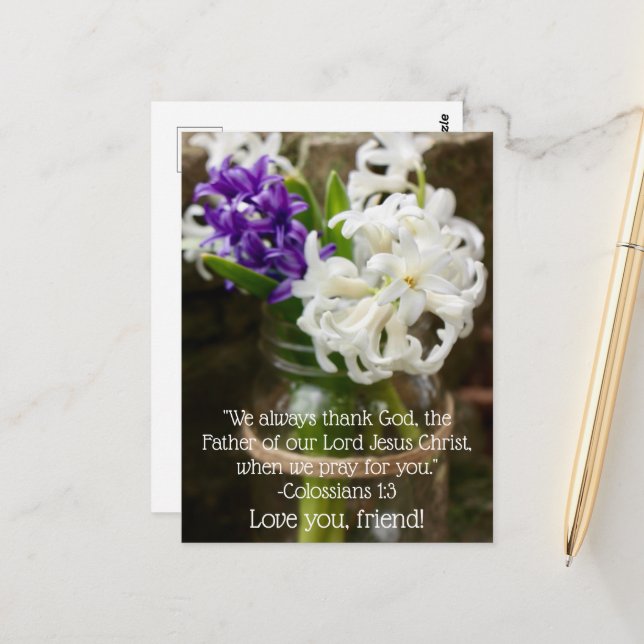 Postal Hyacinin de Colossian 1:3 (Anverso/Reverso In Situ)