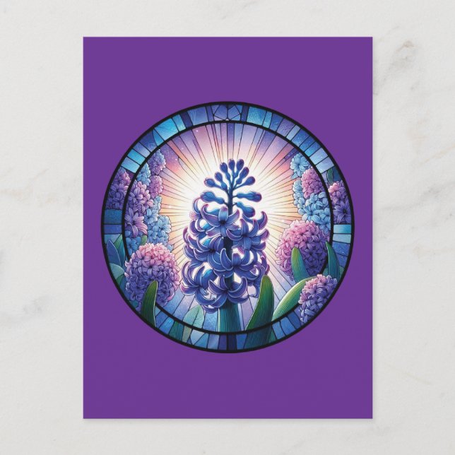 Postal Hyacinth Sained Glass Art (Anverso)