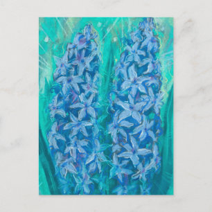 Postal Hyacinths Sping Flor Pascua Regalo Pintado Floral