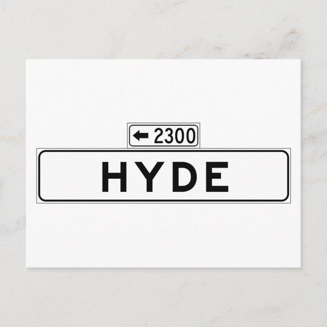 Postal Hyde St., Rótulo de la calle San Francisco (Anverso)