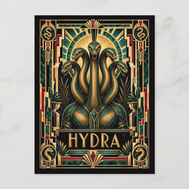 Postal Hydra, Art Deco Mitológico (Anverso)