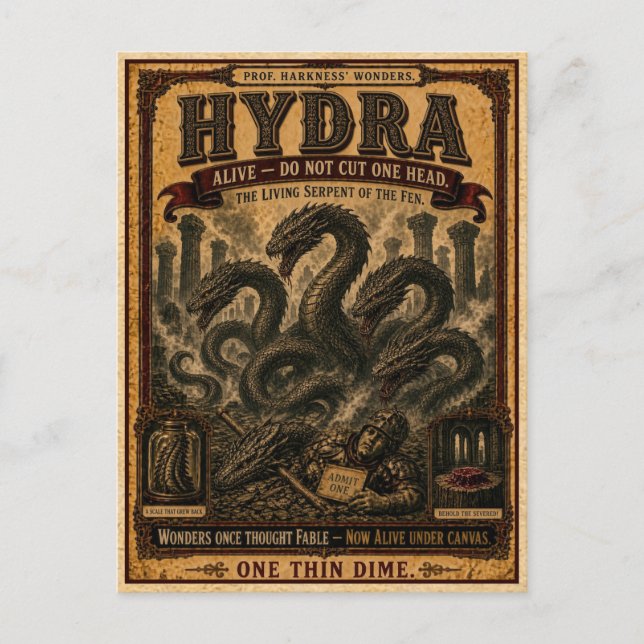 Postal Hydra, Monstruo de Circo Antiguo (Anverso)