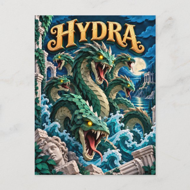 Postal Hydra, Monstruo de Corte de Papel (Anverso)