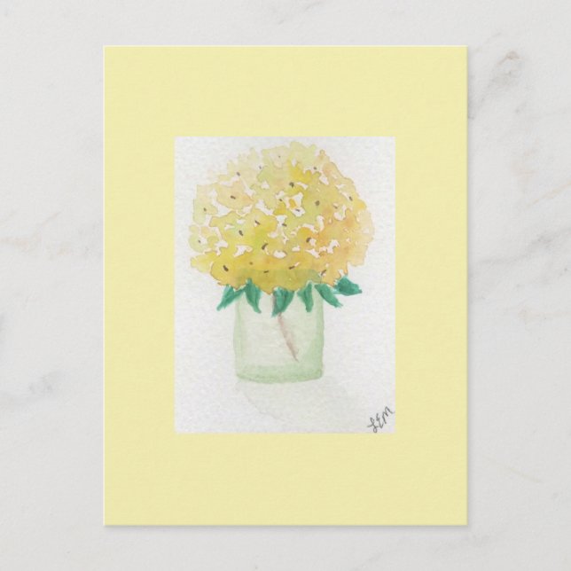 Postal Hydrangea amarilla (Anverso)