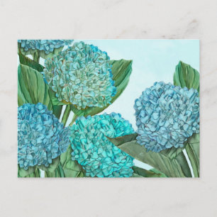 Postal Hydrangea Azul de verano Bouquet