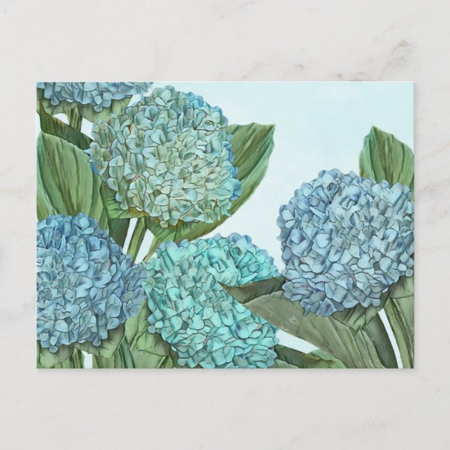 Postal Hydrangea Azul de verano Bouquet (Anverso)