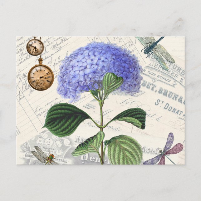 Postal Hydrangea Collage (Anverso)