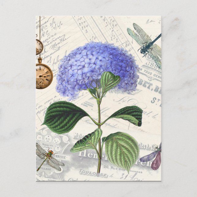 Postal Hydrangea Collage (Anverso)