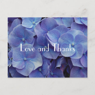 Postal Hydrangea Purple Gracias Postcard