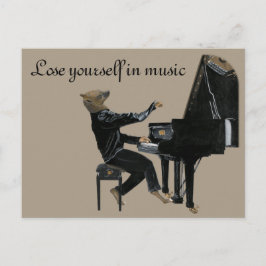 Postal Hyena Piano Music Pianist Fantasy Art Postcard