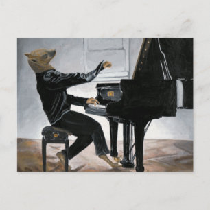 Postal Hyena Piano Music Player Fantasy Art Postcard