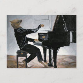 Postal Hyena Piano Music Player Fantasy Art Postcard