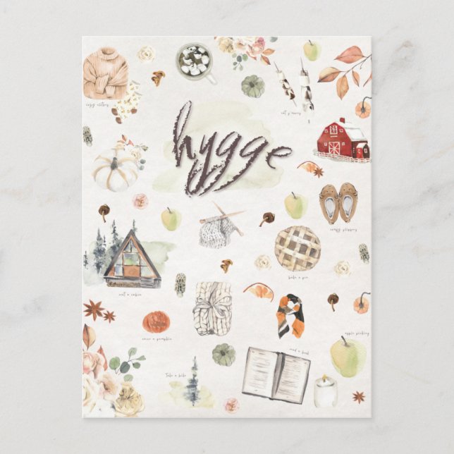Postal Hygge Fall Otoño Octubre (Anverso)