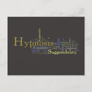 Postal Hypnosis Word Art Post Card - Fondo oscuro