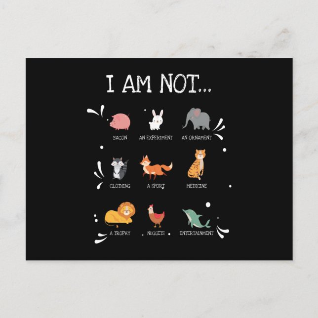 Postal I Am Not... Animal Welfare Animal Rights (Anverso)