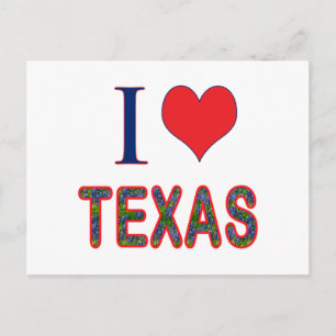 Postal I (Corazón) Amor Texas Bluebonnet