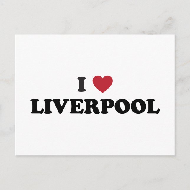 Postal I corazón Liverpool Inglaterra (Anverso)