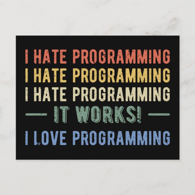 Postal I Hate Programation - Divertido Programador I (Anverso)