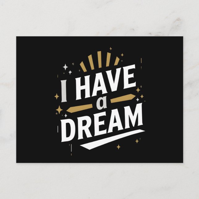 Postal I Have a Dream Inspirational Typography Art (Anverso)