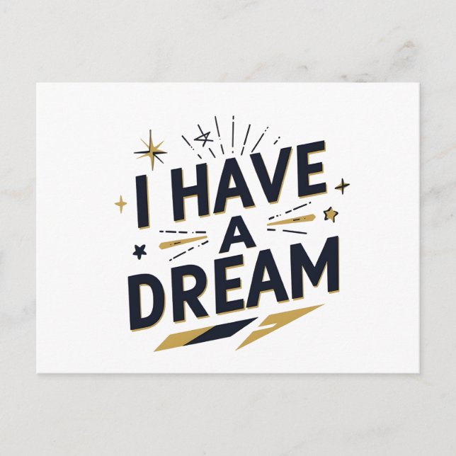 Postal I Have a Dream Inspirational Typography Design (Anverso)