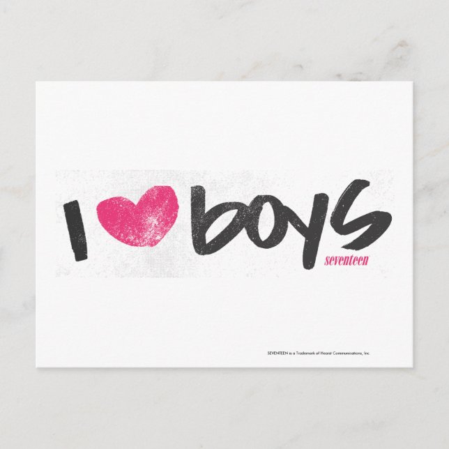 Postal I Heart Boys Magenta (Anverso)