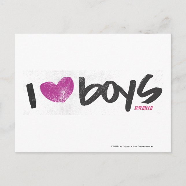 Postal I Heart Boys Purple (Anverso)