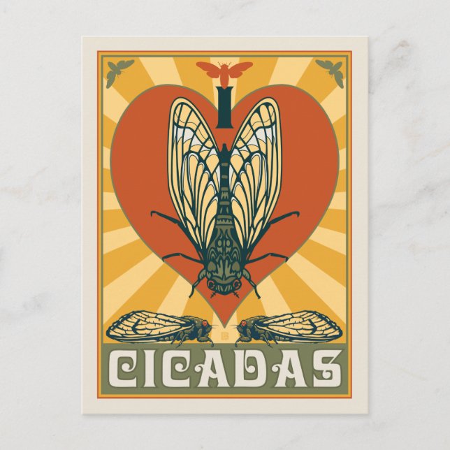 Postal I Heart Cicadas (Anverso)
