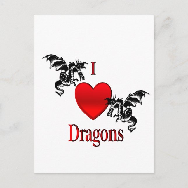 Postal I Heart Dragons (Anverso)