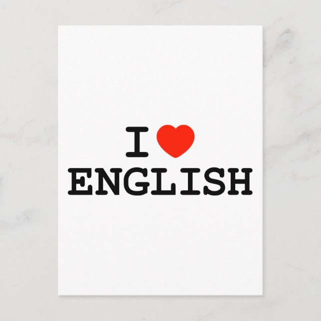 Postal I Heart English (Anverso)