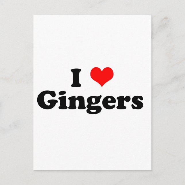 Postal I Heart Gingers (Anverso)